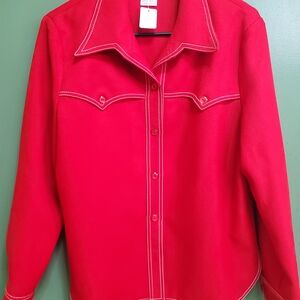 70s Women's Red Button-Up Jacket